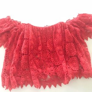 Red crop top tularosa xs